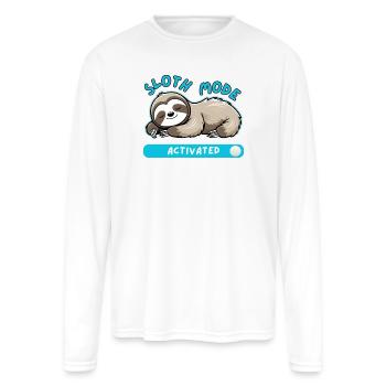 Sloth Mode Activated - Men's Moisture Wicking Performance Long Sleeve T-Shirt - white - Front