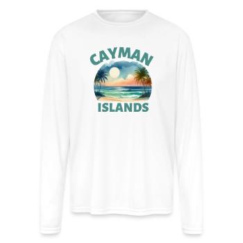 Cayman Islands Sunset Beach - Men's Moisture Wicking Performance Long Sleeve T-Shirt - white - Front