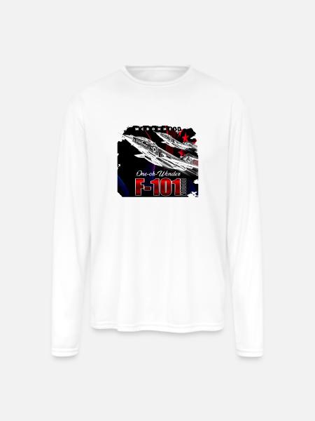 One-Oh-Wonder F-101 Jet Art - Men's Moisture Wicking Performance Long Sleeve T-Shirt - white
