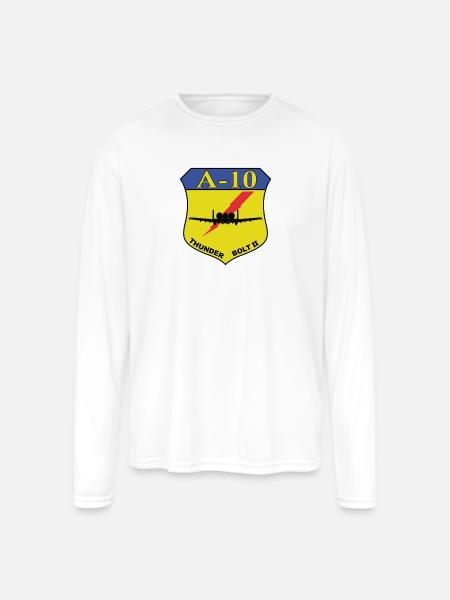 A-10 Thunderbolt II Shield - Men's Moisture Wicking Performance Long Sleeve T-Shirt - white