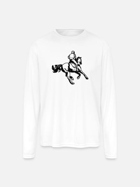 Equestrian - Men's Moisture Wicking Performance Long Sleeve T-Shirt - white