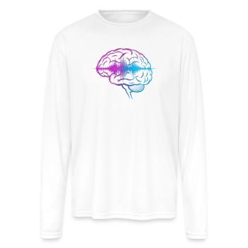 Neon Brain Wave Gradient - Men's Moisture Wicking Performance Long Sleeve T-Shirt - white - Front
