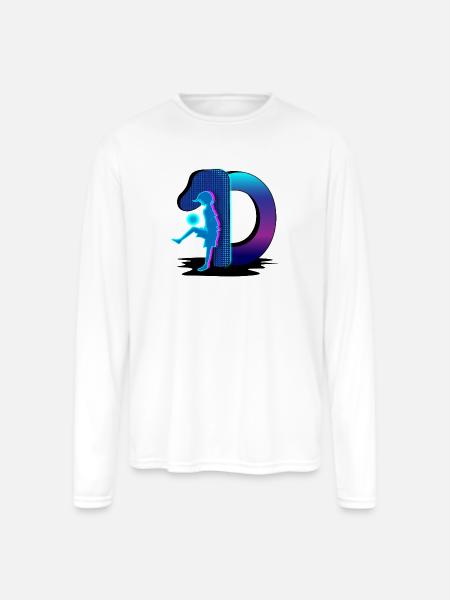 Neon Silhouette in Portal - Men's Moisture Wicking Performance Long Sleeve T-Shirt - white