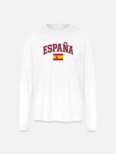España Arch Banner International football - Men's Moisture Wicking Performance Long Sleeve T-Shirt - white