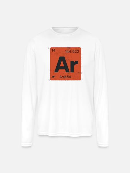 Ar Elemen of Arsenal - Men's Moisture Wicking Performance Long Sleeve T-Shirt - white