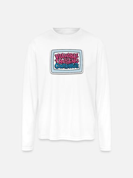 Valuable Nothing Retro TV - Men's Moisture Wicking Performance Long Sleeve T-Shirt - white
