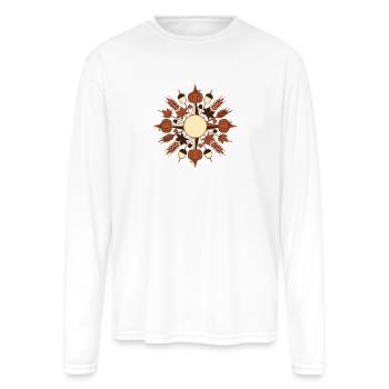 Radial Pumpkin Harvest - Men's Moisture Wicking Performance Long Sleeve T-Shirt - white - Front