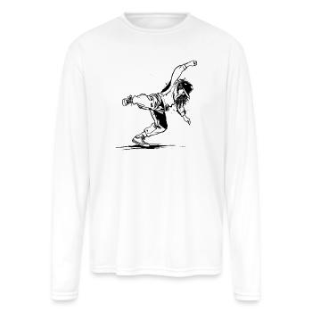 Breakdancer - Men's Moisture Wicking Performance Long Sleeve T-Shirt - white - Front