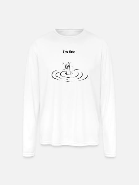 Thumbs Up Ripple Graphic - Men's Moisture Wicking Performance Long Sleeve T-Shirt - white