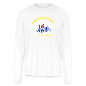 Professional_Chip_Stacker - Men's Moisture Wicking Performance Long Sleeve T-Shirt - white - Front