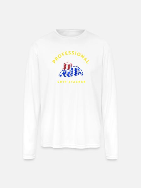 Professional_Chip_Stacker - Men's Moisture Wicking Performance Long Sleeve T-Shirt - white