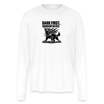 Bankfist Wolf Howl Graphic - Men's Moisture Wicking Performance Long Sleeve T-Shirt - white - Front