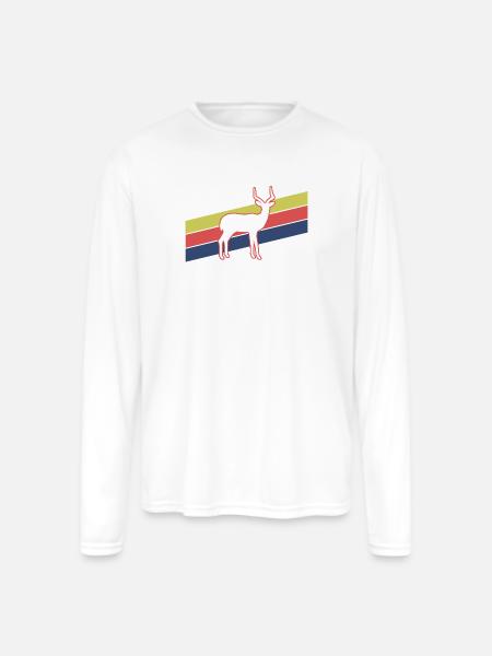 Retro Antelope Stripes – Safari Wildlife - Men's Moisture Wicking Performance Long Sleeve T-Shirt - white