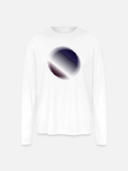 Circular Gradient Ripple - Men's Moisture Wicking Performance Long Sleeve T-Shirt - white