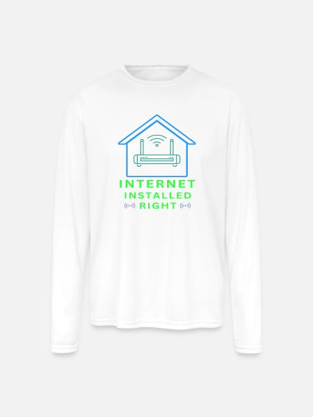 Internet_Installed_Right-_sized - Men's Moisture Wicking Performance Long Sleeve T-Shirt - white