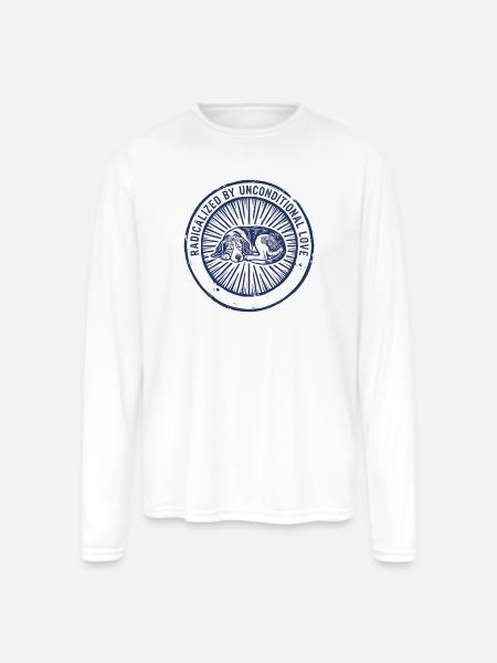 Unconditional Love Sleeping Dog - Men's Moisture Wicking Performance Long Sleeve T-Shirt - white