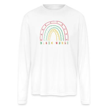 Pan Africanism Black Nurse - Men's Moisture Wicking Performance Long Sleeve T-Shirt - white - Front