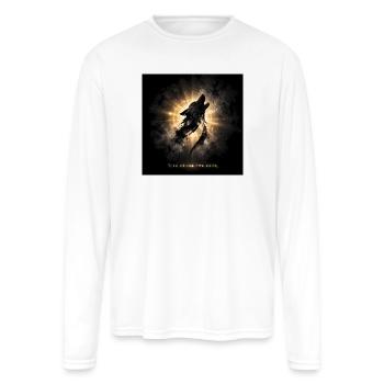 Luminous Wolf: Rise Above the Dark - Men's Moisture Wicking Performance Long Sleeve T-Shirt - white - Front