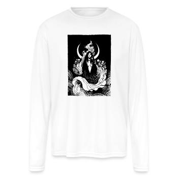 Celestial Lotus Rider - Men's Moisture Wicking Performance Long Sleeve T-Shirt - white - Front