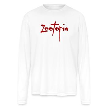Zootopia Red Logo Typography Disney Animation Movi - Men's Moisture Wicking Performance Long Sleeve T-Shirt - white - Front