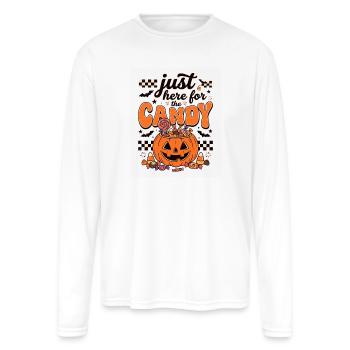 Just Here for the Candy Halloween - Men's Moisture Wicking Performance Long Sleeve T-Shirt - white - Front