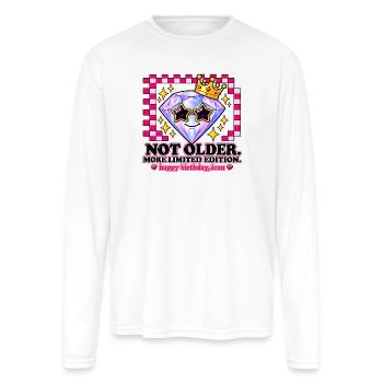 Diamond Crown Birthday Icon - Men's Moisture Wicking Performance Long Sleeve T-Shirt - white - Front