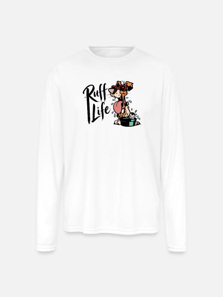 Splashy Sunglasses Pup - Men's Moisture Wicking Performance Long Sleeve T-Shirt - white