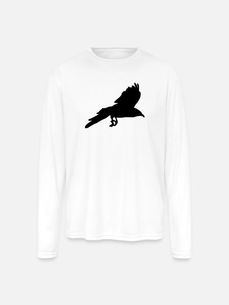 Raven, Crow - Men's Moisture Wicking Performance Long Sleeve T-Shirt - white