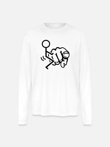 Fuck You - Men's Moisture Wicking Performance Long Sleeve T-Shirt - white