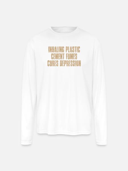 Plastic Fume Mood Pollution - Men's Moisture Wicking Performance Long Sleeve T-Shirt - white