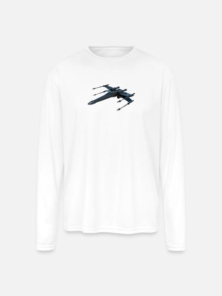 Stealth Fighter Jet Design - Men's Moisture Wicking Performance Long Sleeve T-Shirt - white