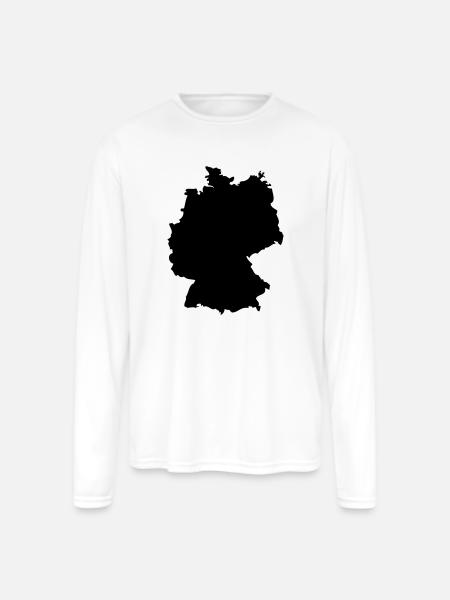 germany - Men's Moisture Wicking Performance Long Sleeve T-Shirt - white
