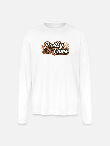 Pretty in Camo - Men's Moisture Wicking Performance Long Sleeve T-Shirt - white