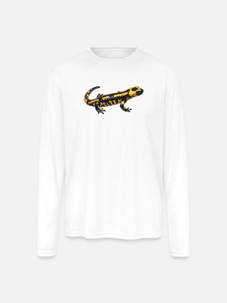 Fire salamander - Men's Moisture Wicking Performance Long Sleeve T-Shirt - white