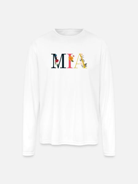Mia - Men's Moisture Wicking Performance Long Sleeve T-Shirt - white