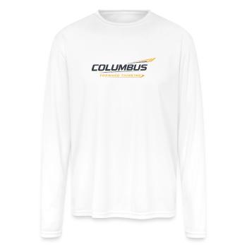 Columbus Forward Thinking - Men's Moisture Wicking Performance Long Sleeve T-Shirt - white - Front