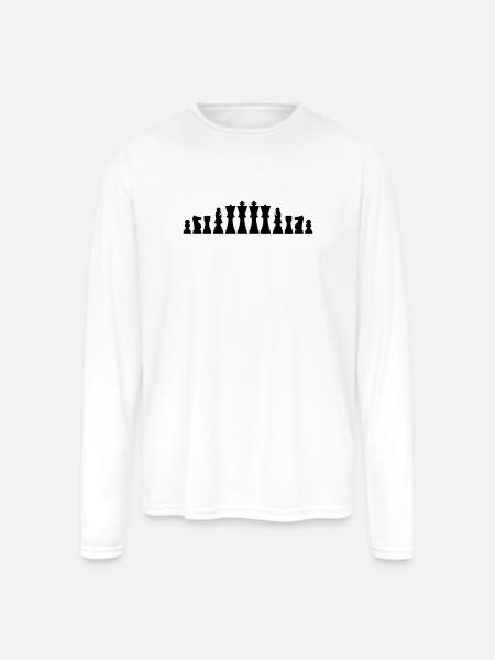 Chess - Men's Moisture Wicking Performance Long Sleeve T-Shirt - white