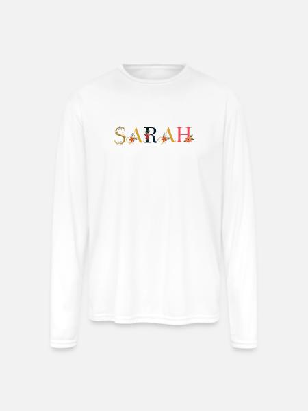 Sarah - Men's Moisture Wicking Performance Long Sleeve T-Shirt - white