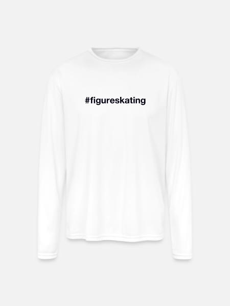 Figure Skating - Men's Moisture Wicking Performance Long Sleeve T-Shirt - white