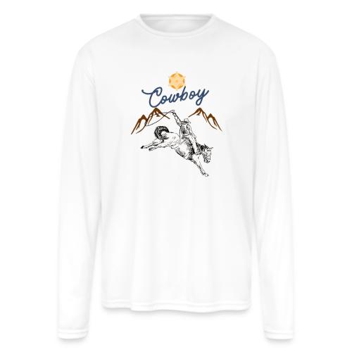 Wild West Cowboy Ride - Men's Moisture Wicking Performance Long Sleeve T-Shirt