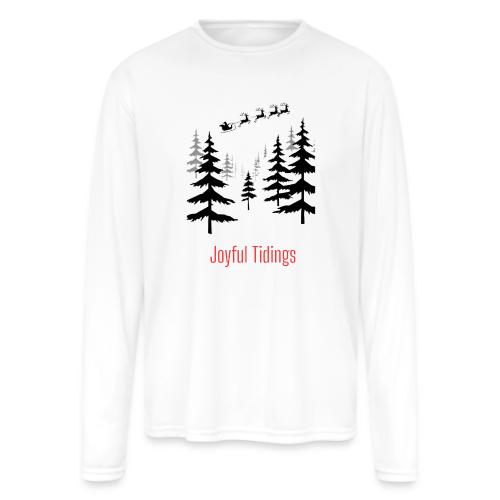 Joyful Tidings Christmas T-Shirt - Men's Moisture Wicking Performance Long Sleeve T-Shirt