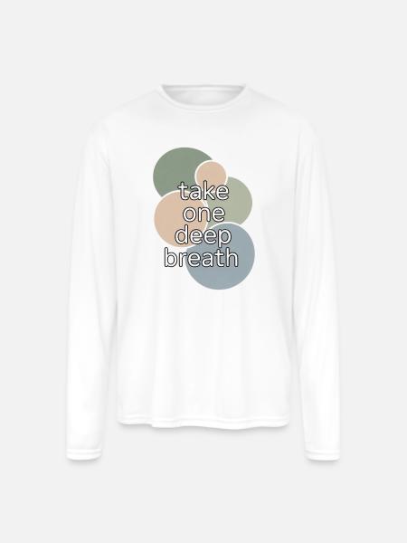 Pastel Circle Breath Reminder - Men's Moisture Wicking Performance Long Sleeve T-Shirt - white
