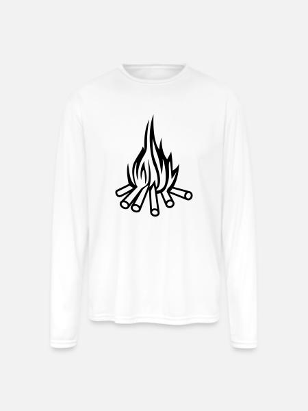 bonfire - Men's Moisture Wicking Performance Long Sleeve T-Shirt - white