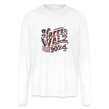 Harris Walz 2024 Active - Men's Moisture Wicking Performance Long Sleeve T-Shirt - white - Front