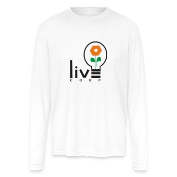 Live Corp - Men's Moisture Wicking Performance Long Sleeve T-Shirt - white - Front