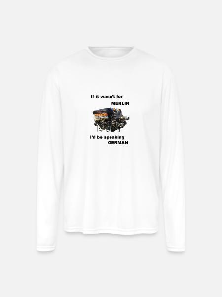 Ode to Rolls Royce Merlin Engine - Men's Moisture Wicking Performance Long Sleeve T-Shirt - white