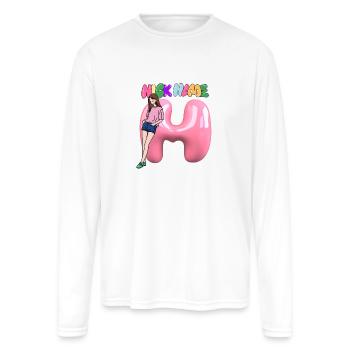 Nick Name H - Men's Moisture Wicking Performance Long Sleeve T-Shirt - white - Front
