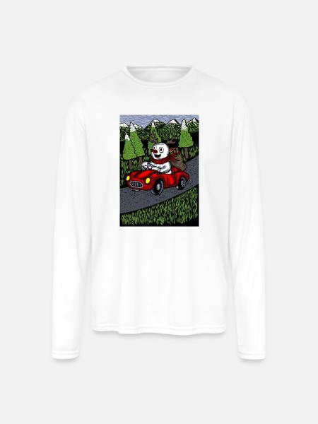 snowman blue sky version - Men's Moisture Wicking Performance Long Sleeve T-Shirt - white