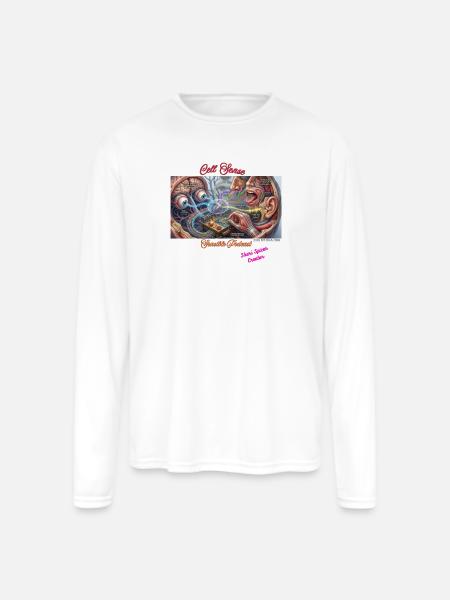 Cell- Sense - Men's Moisture Wicking Performance Long Sleeve T-Shirt - white