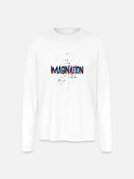 imagination - Men's Moisture Wicking Performance Long Sleeve T-Shirt - white